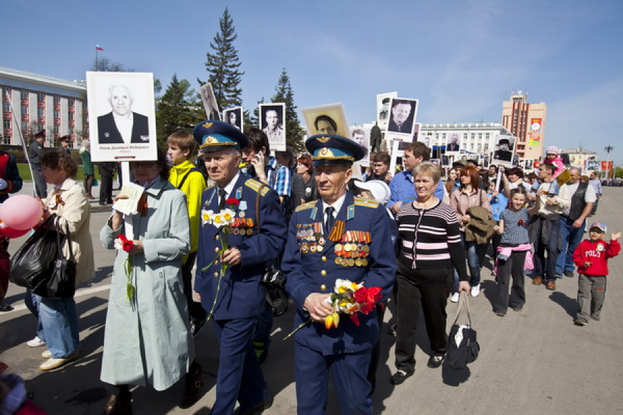 Акция &quot;Бессмертный полк&quot;. Барнаул, 9 мая 2013 г.