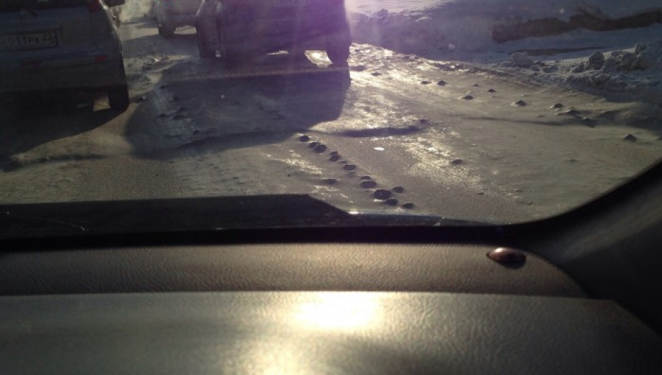 Шипованные дороги в Барнауле.