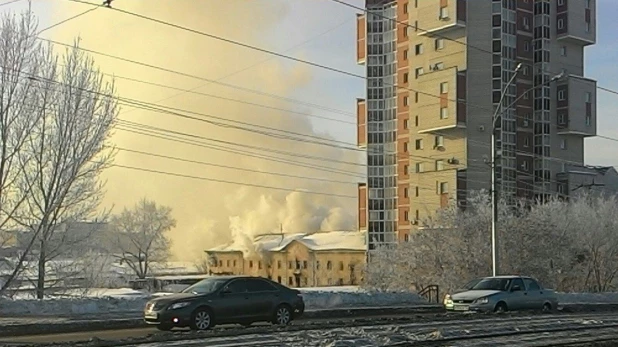 Пожар в Барнауле.