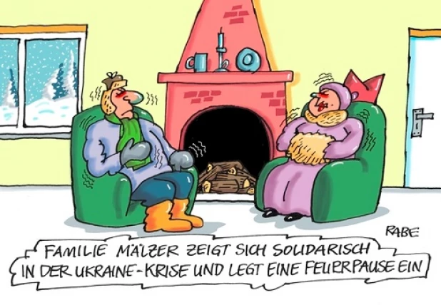 Семья Мэльцер выражает солидарность в связи с кризисом в Украине: потушили огонь в камине.