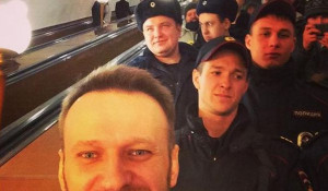 Алексея Навального задержали в московском метро 15 февраля 2014 года.
