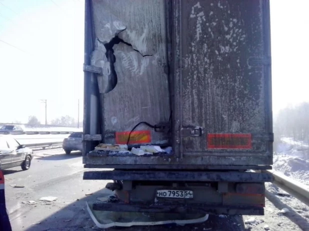 Под Бердском в ДТП попал фургон с лошадью.