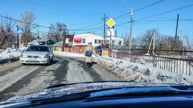 Аварийный мост через Барнаулку.