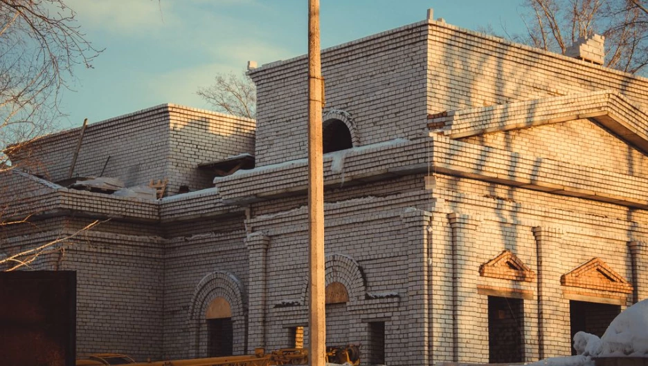 Строительство Иоанно-Предтеченского храма, февраль 2015 года.