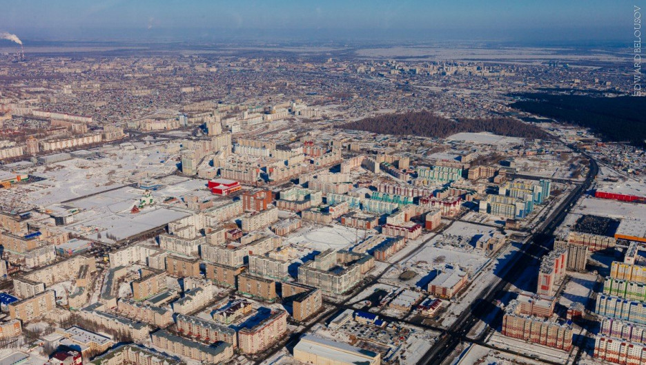 Барнаул с высоты птичьего полета. Март, 2015.