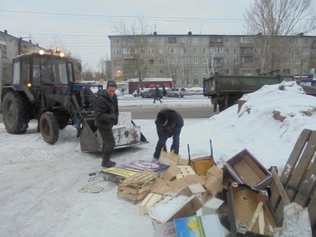 Снос ларьков в Барнауле.