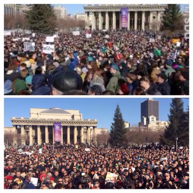 Митинг в поддержку оперы "Тангейзер" в Новосибирске.