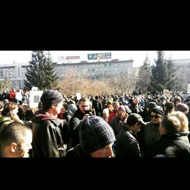 Митинг в поддержку оперы "Тангейзер" в Новосибирске.