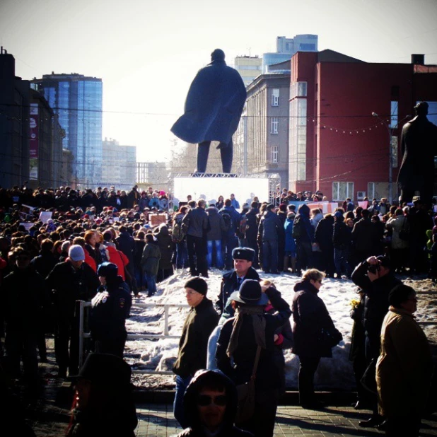 Митинг в поддержку оперы "Тангейзер" в Новосибирске.