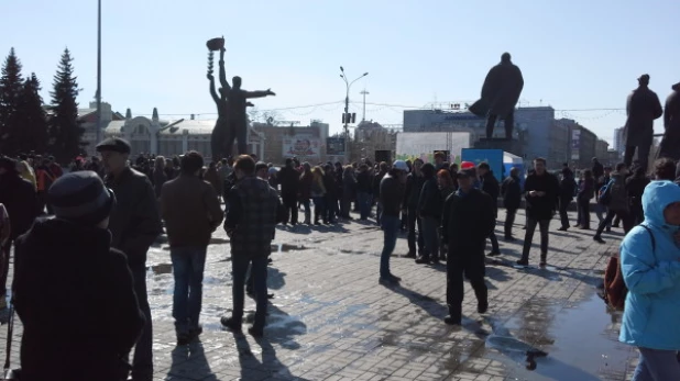 Митинг в поддержку оперы "Тангейзер" в Новосибирске.