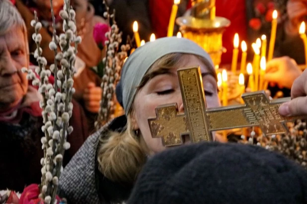 Вербное воскресенье в Барнауле. 5 апреля 2015 года.