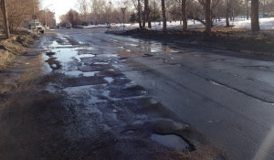 Дороги в Барнауле весной 2014 года.