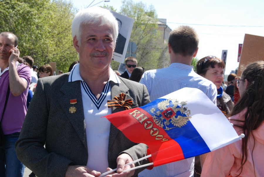 Участники шествия &quot;Бессмертный полк&quot;. Барнаул, 9 мая 2015 год.