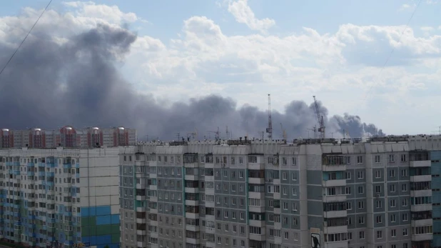 Пожар на проезде Южном. Вид с Балтийской.