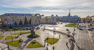 Площадь Октября в Барнауле.