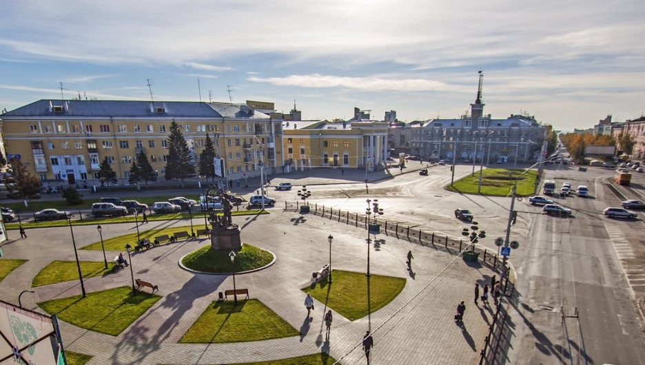 Площадь Октября в Барнауле.
