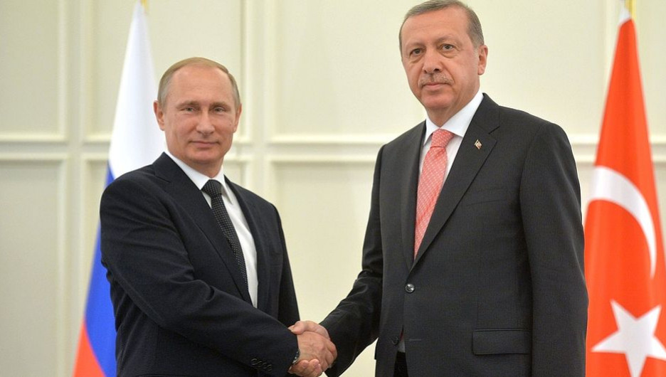 Президенты России и Турции Владимир Путин и Реджеп Тайип Эрдоган.