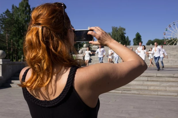 Лариса Любивая на съемках презентационного ролика.