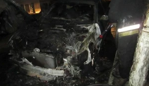 Сгорел автомобиль Audi.