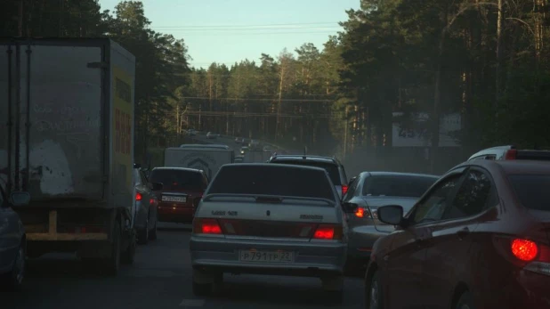 Пробка в Барнауле.