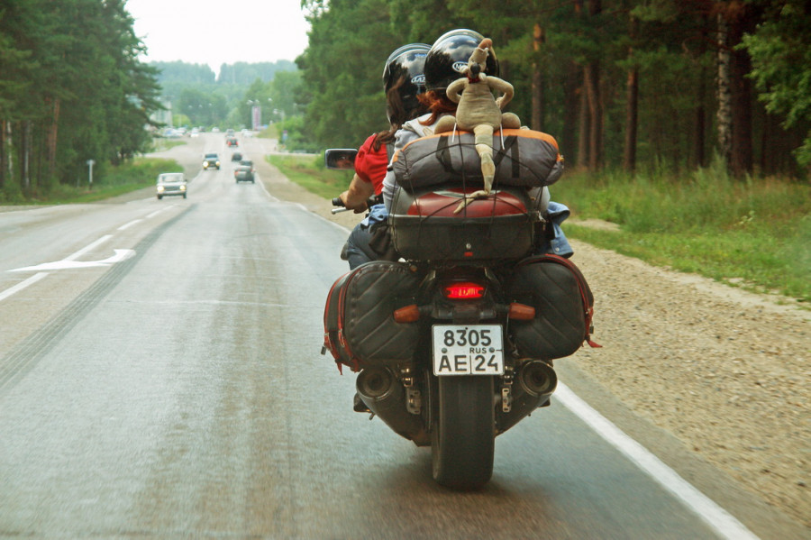 Мотоциклисты в Барнауле.