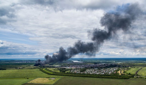 Пожар на химзаводе в Барнауле. 9 июля 2015 года.