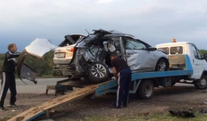 ДТП в Чувашии. "Киа" врезалась в рейсовый автобус.