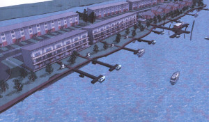 Строящийся яхт-поселок около Нового моста в Барнауле.