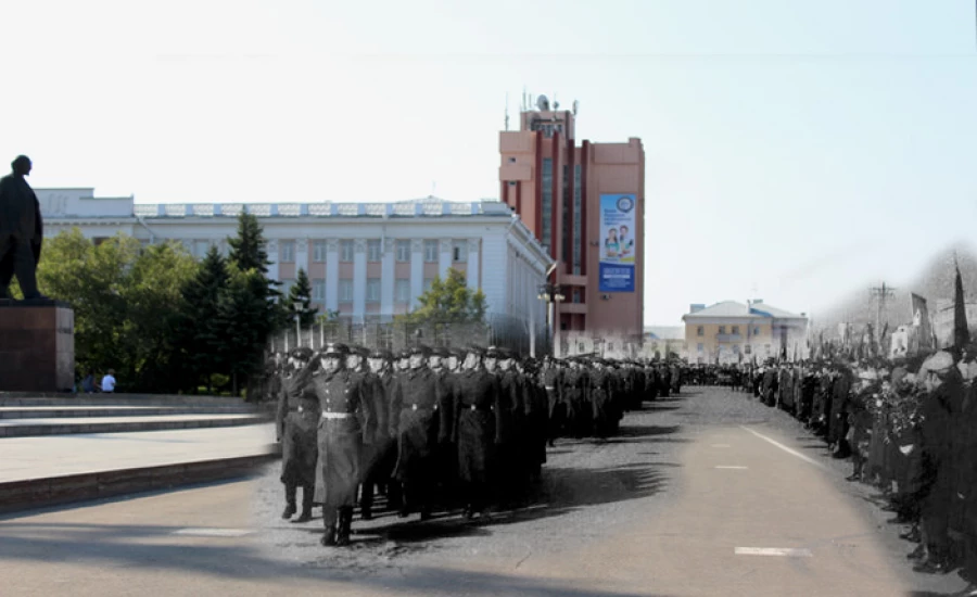 Открытие памятника Ленину на площади Советов.