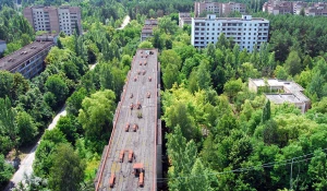 Покинутый радиоактивный город Припять, Украина.