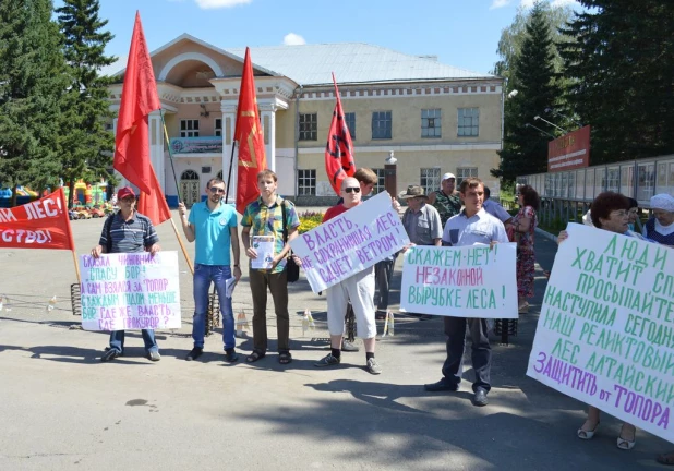 В Бийске прошёл митинг в защиту леса, окружающего город.