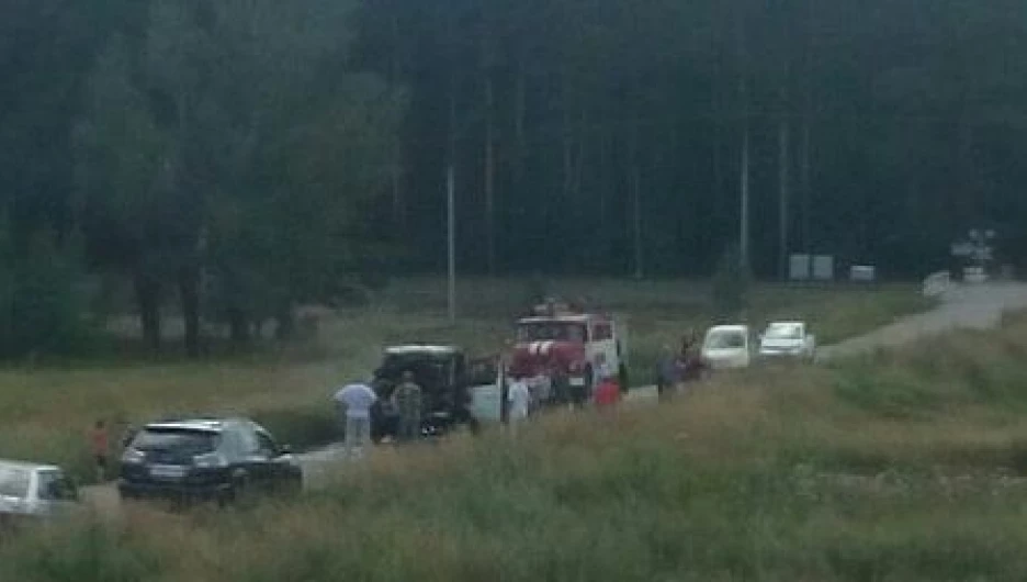 Под Барнаулом сгорела газель.