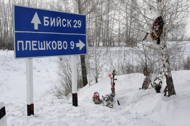 На месте гибели Михаила Евдокимова до установления часовни.