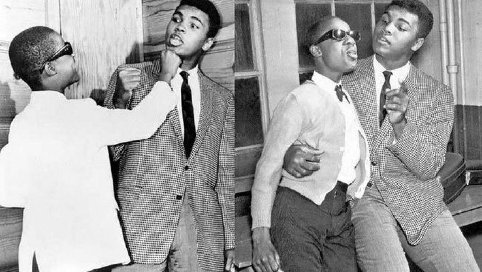 13-летний Стиви Уандер и 21-летний Мохаммед Али, 1963