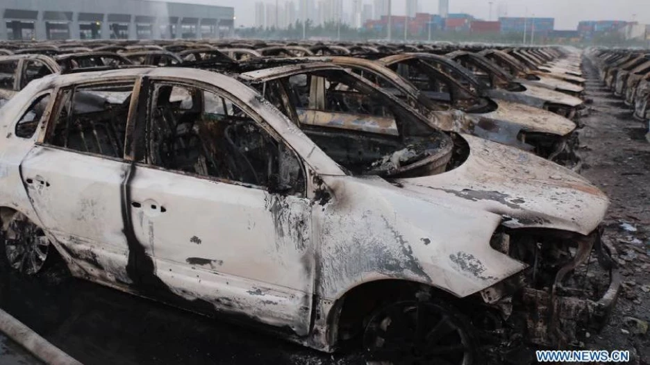 Взрыв на складе в городе Тяньцзинь.