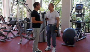 Встреча Путина и Медведева в Бочаровом ручье. Сочи, 30 августа 2015 года.