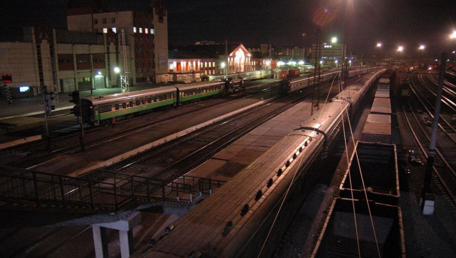 Железнодорожный вокзал в Барнауле.
