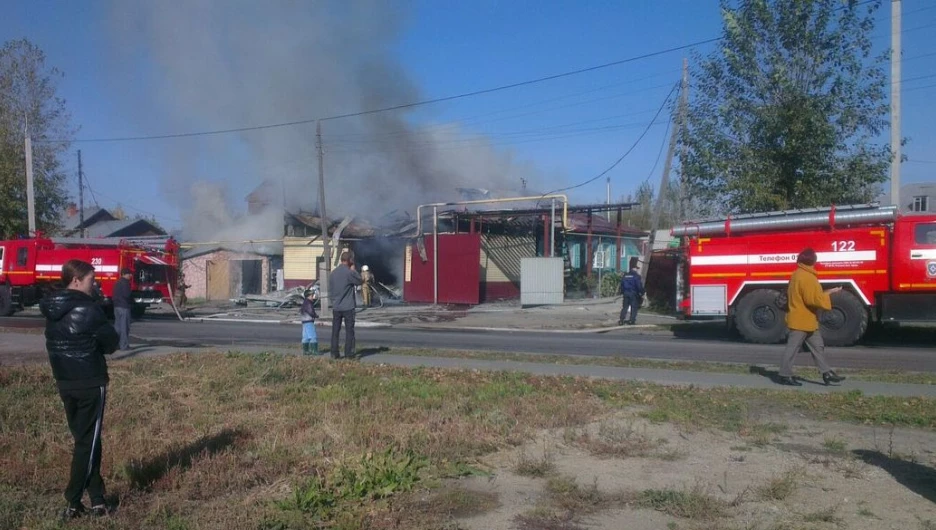 Пожар в Барнауле 19 сентября 2015 года.