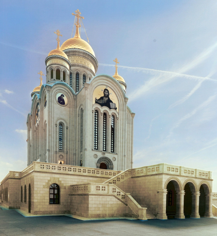 Патриарх Кирилл освятил камень будущего кафедрального собора в Барнауле 21 сентября 2015 года.