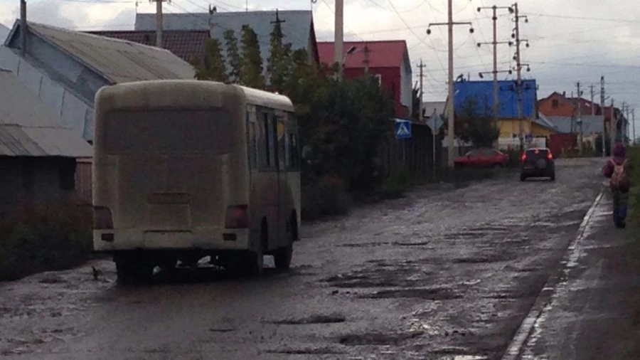 Дорога на ул. Жасминной в Барнауле.