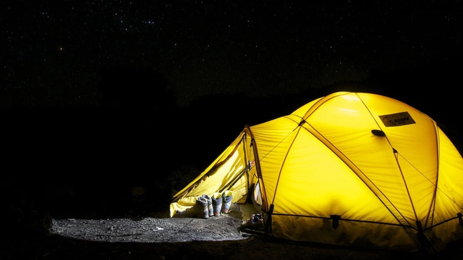 Палатка, ночь, туризм.