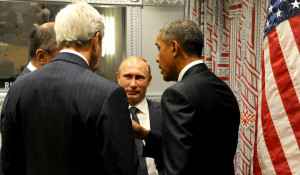 Сергей Лавров, Владимир Путин, Барак Обама и Джон Керри.