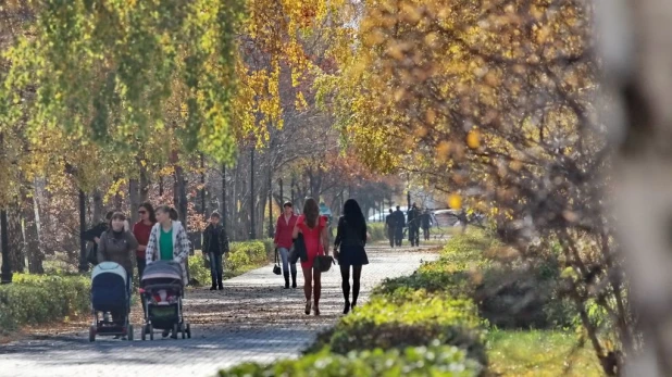 Тёплая осень в Барнауле.