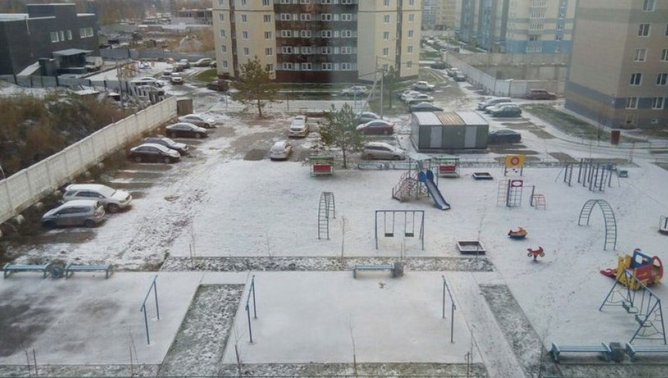 В Алтайском крае выпал снег.