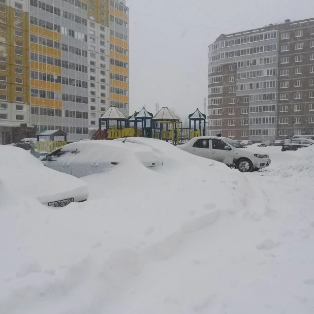 В Омске прошел снегопад.