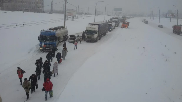 В Омске прошел снегопад.