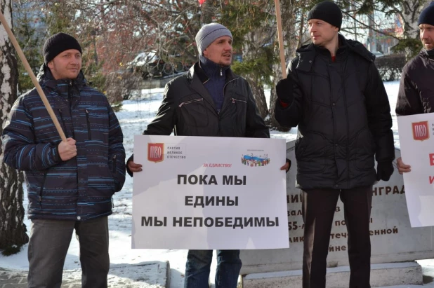 Пикет в поддержку Владимира Путина 4 ноября 2015 года.