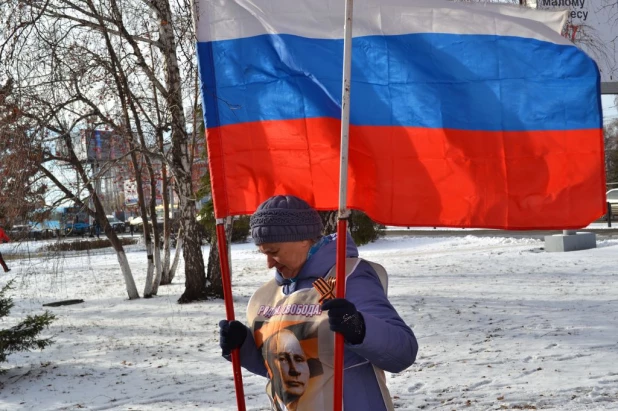 Пикет в поддержку Владимира Путина 4 ноября 2015 года.