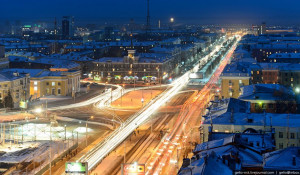 Зимний Барнаул. Площадь Октября.