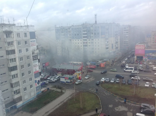 Пожар в Барнауле 8 ноября.